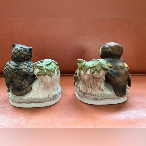 Screech Owl Family Porcelain Figurines from Homco Vintage 1970s - Picture 2 of 3